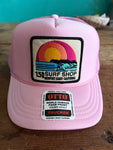 15th St SUNSET SURFER Design Adult Trucker Hat PINK