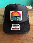 15th St SUNSET SURFER Design Adult Trucker Hat BLACK