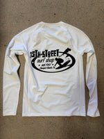 15th St Men's Since 61 Long Sleeve Rash Guard BLACK on WHITE