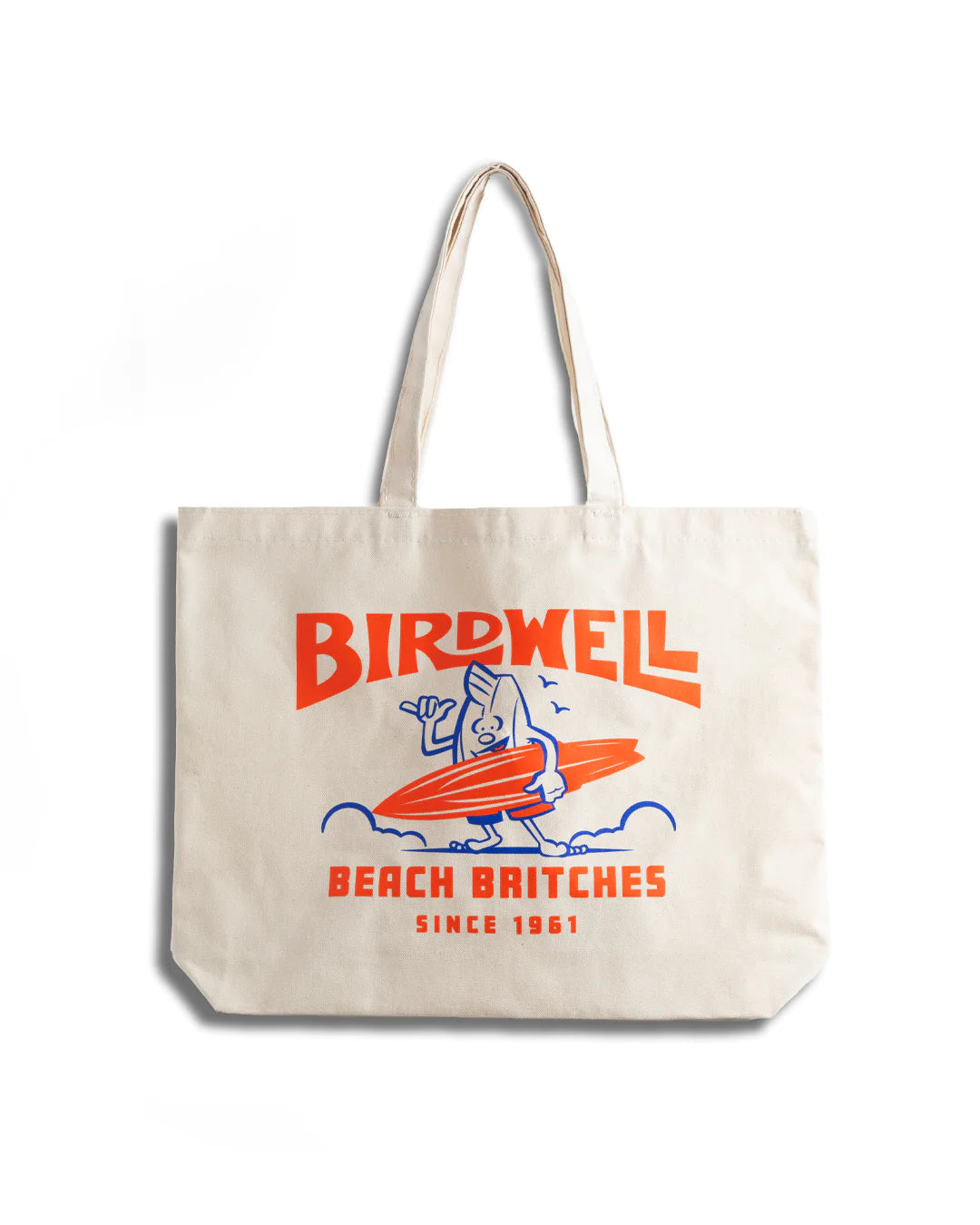 新品BIRDWELL SURFIN BIRDIE CANVAS TOTE BAG Birdwell Beach Britches SURFIN' BIRDIE TOTE BAG