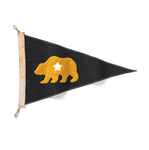 Slightly Choppy Flag California Bear Gold on Navy