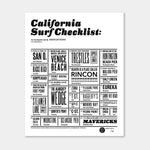 California Surf Check Poster designed by Amy Hood Black on White